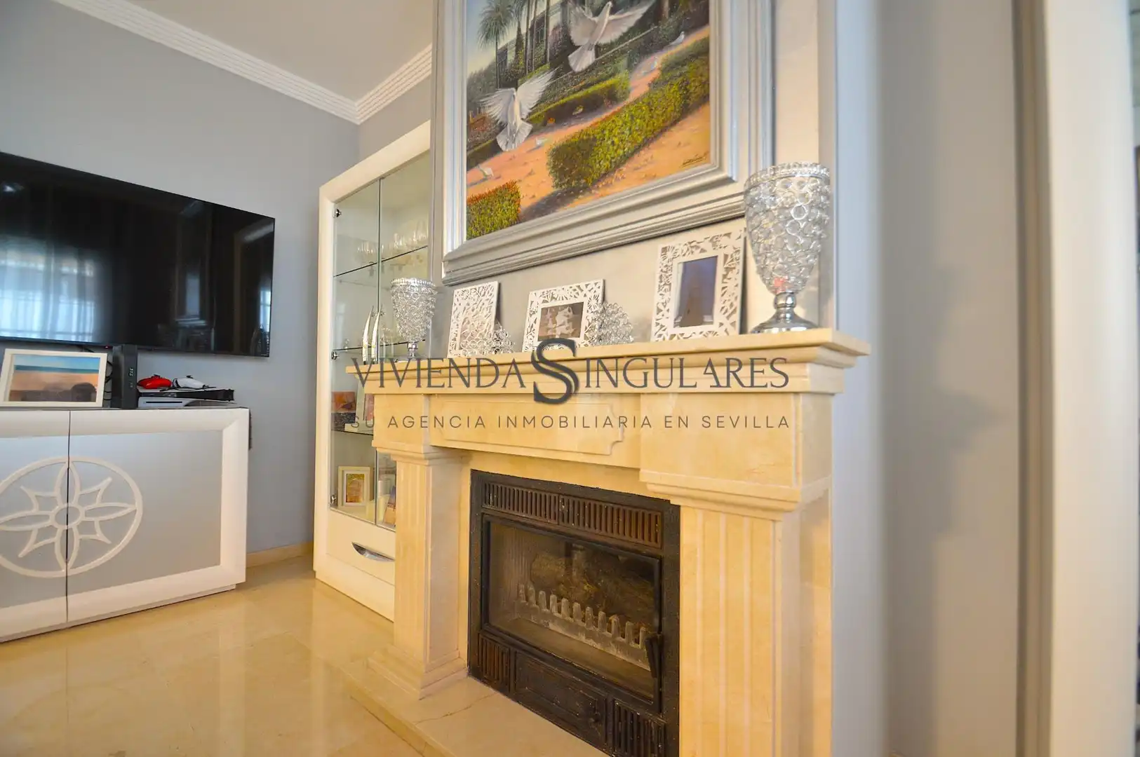 Sala de estar de Casa adosada en venta en Sevilla con Aire acondicionado, Terraza y Trastero