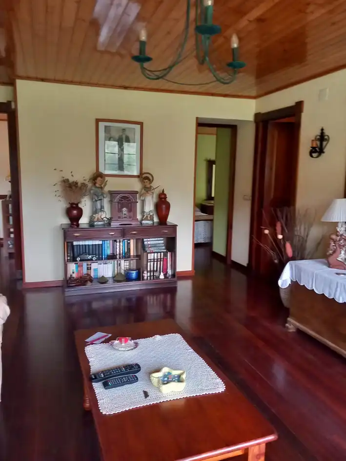 Sala de estar de Finca rústica en venta en Tineo con Jardín privado, Parquet y Terraza
