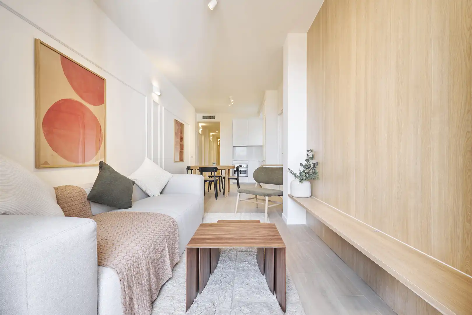 Wohnzimmer von Wohnung zur Miete in Madrid mit Klimaanlage und Balkon