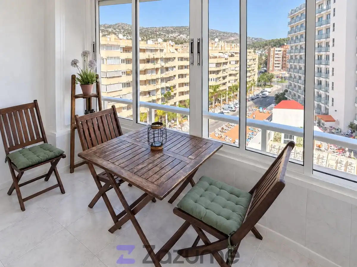 Terrasse von Wohnung zur Miete in Torremolinos mit Klimaanlage, Schwimmbad und Möbliert
