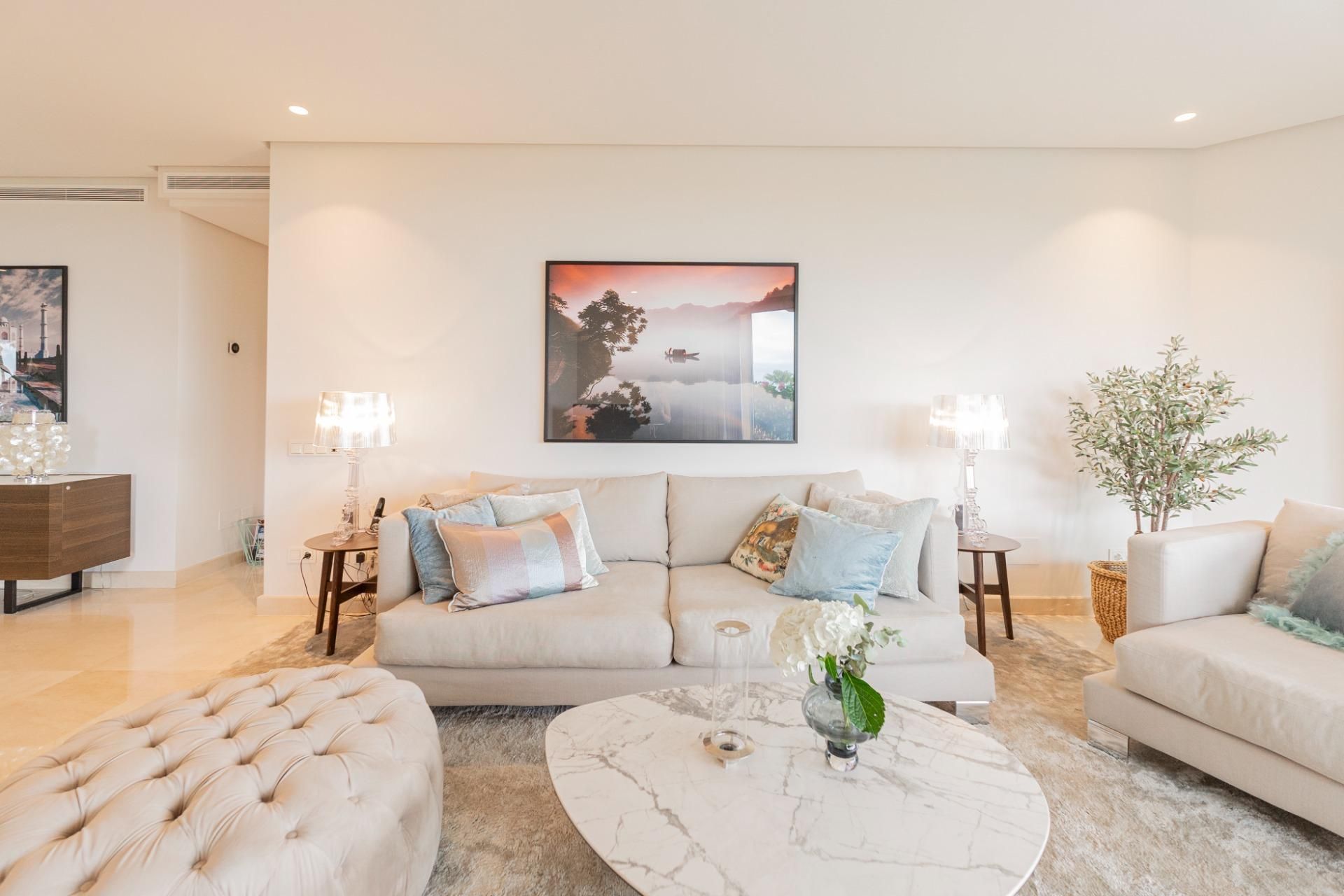 Living room of Attic for sale in Marbella  with Air Conditioner, Private garden and Terrace