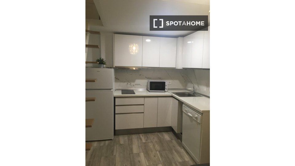 Kitchen of Flat to rent in  Madrid Capital  with Air Conditioner, Heating and Furnished