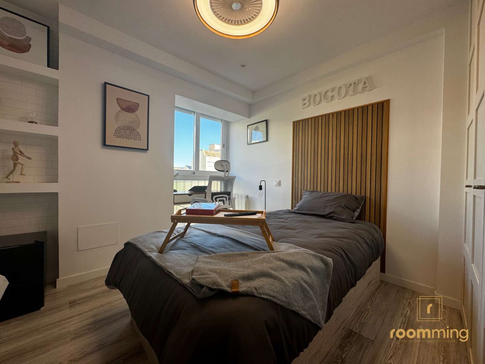 Bedroom of Flat to share in  Madrid Capital  with Air Conditioner, Heating and Terrace