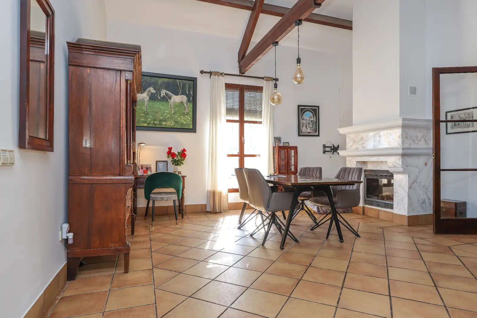 Dining room of Houses for sale in Morón de la Frontera  with Air Conditioner, Private garden and Swimming Pool