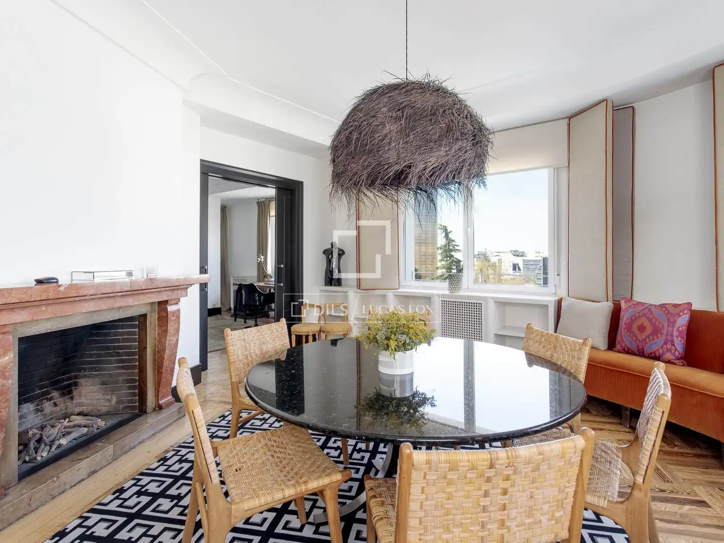 Esszimmer von Wohnung zur Miete in Madrid mit Klimaanlage, Heizung und Parkett