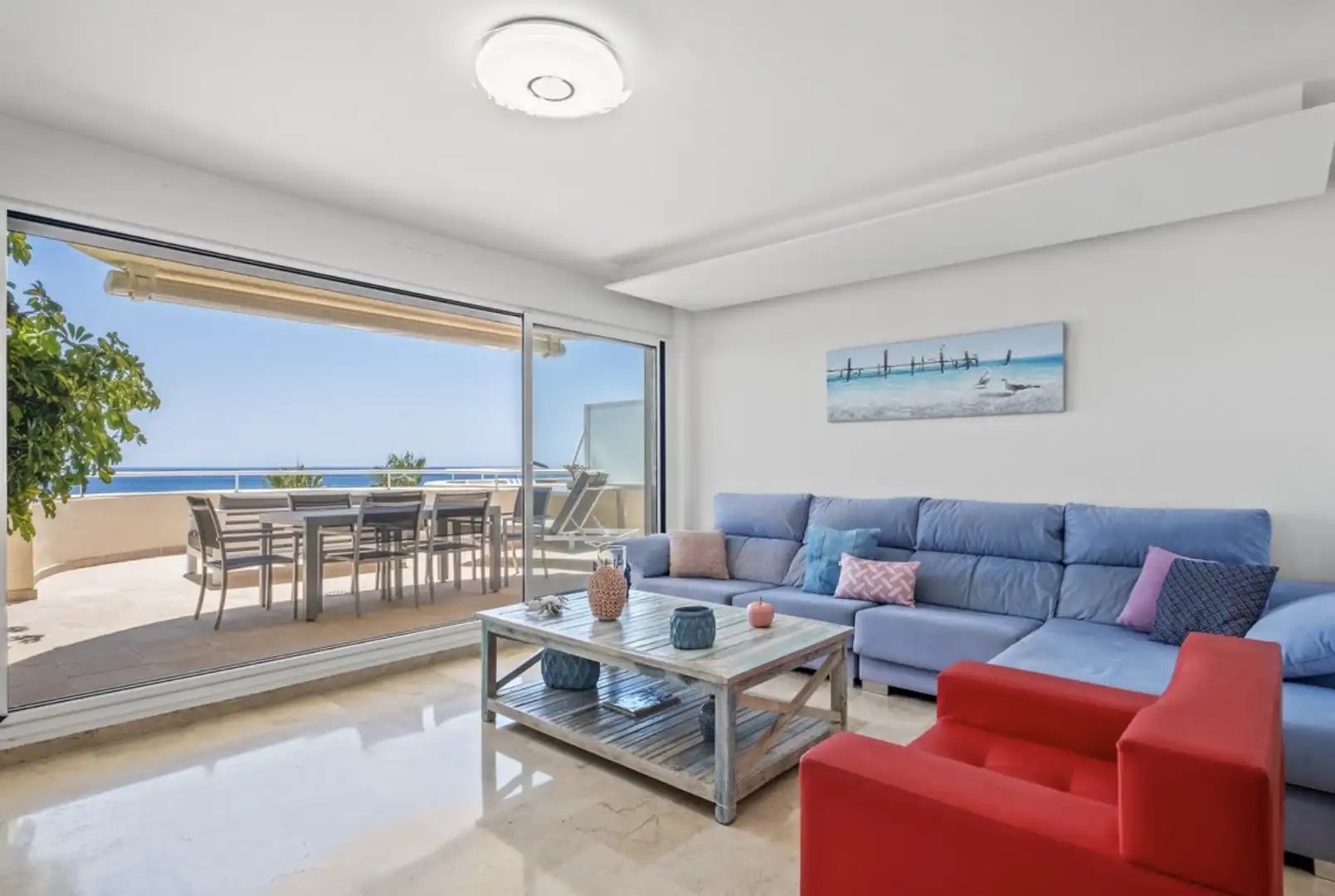Sala de estar de Apartamento en venta en Estepona con Aire acondicionado, Calefacción y Terraza