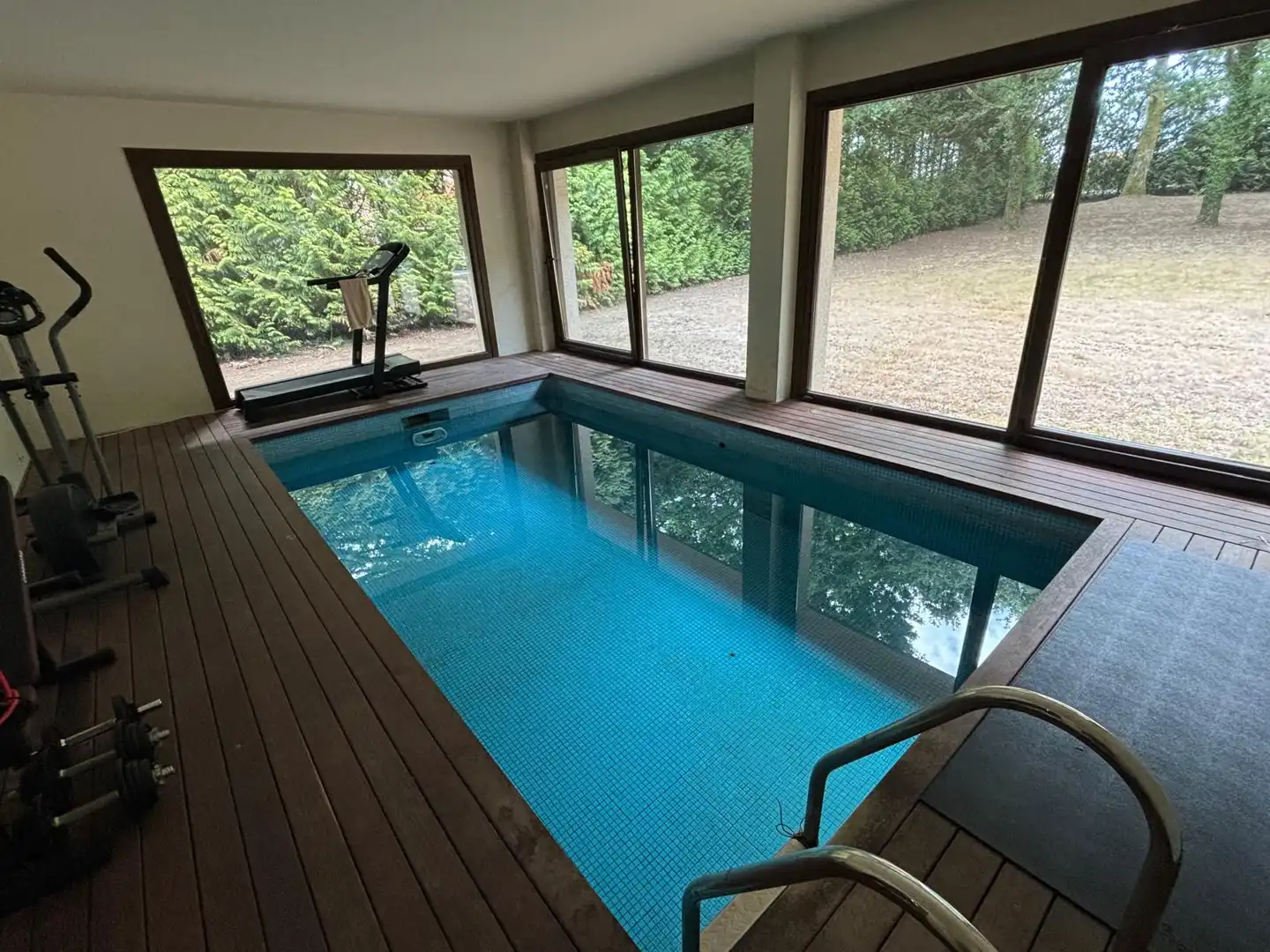 Swimming pool of Houses for sale in Ames  with Private garden, Parquet flooring and Terrace