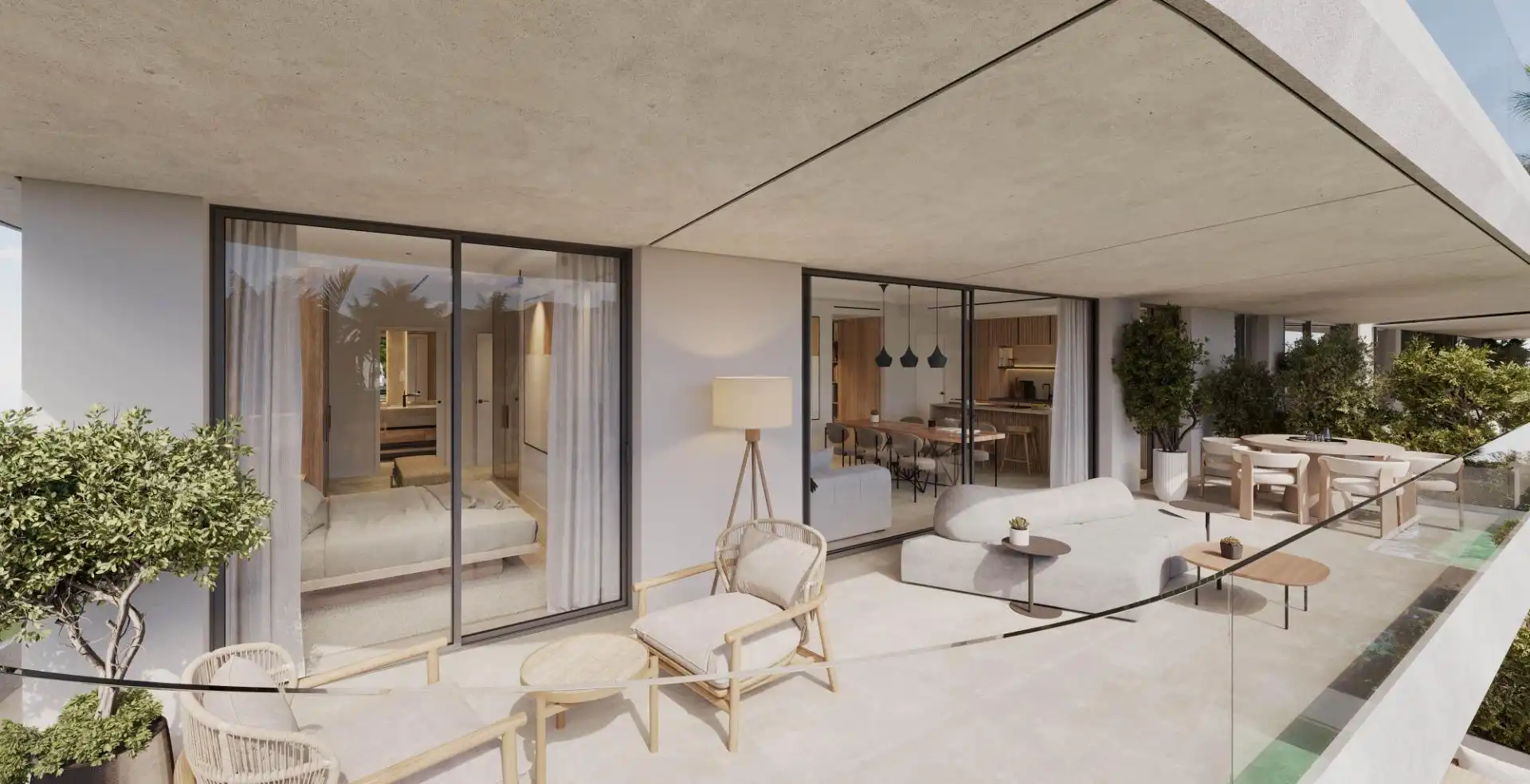 Sala de estar de Planta baja en venta en Estepona con Aire acondicionado, Jardín privado y Terraza