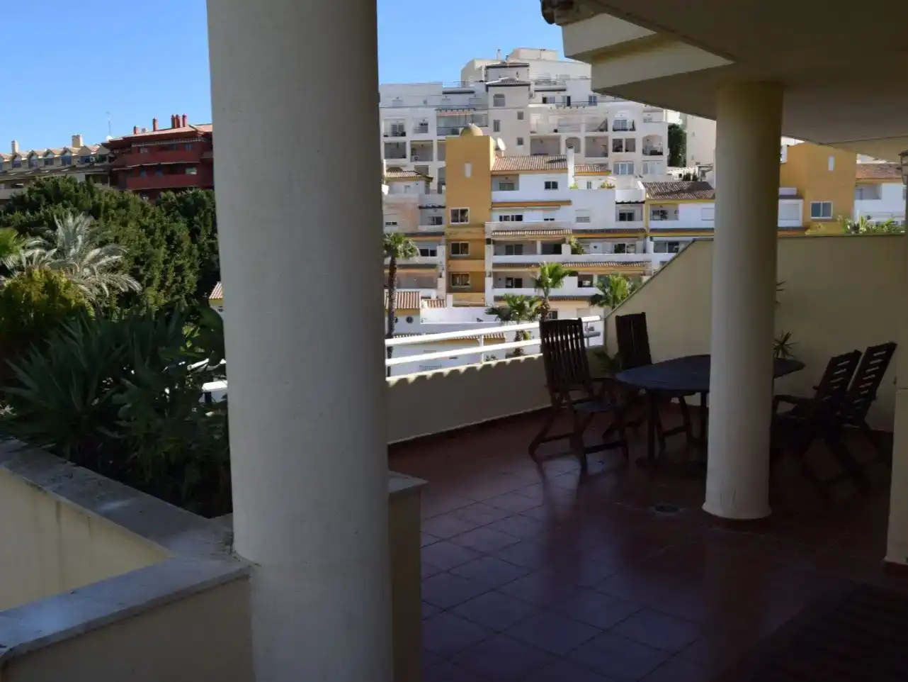 Terrasse von Wohnung zur Miete in Benalmádena mit Klimaanlage und Schwimmbad