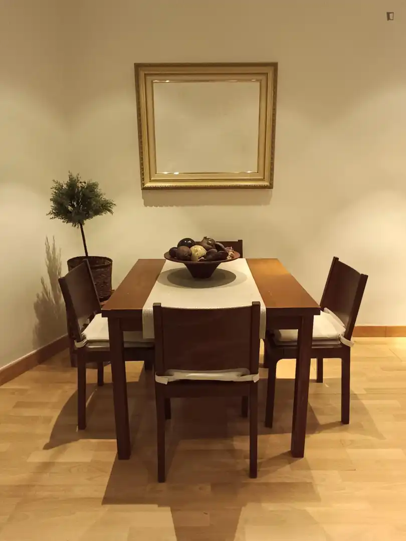 Comedor de Apartamento de alquiler en Madrid con Aire acondicionado, Amueblado y Lavadora