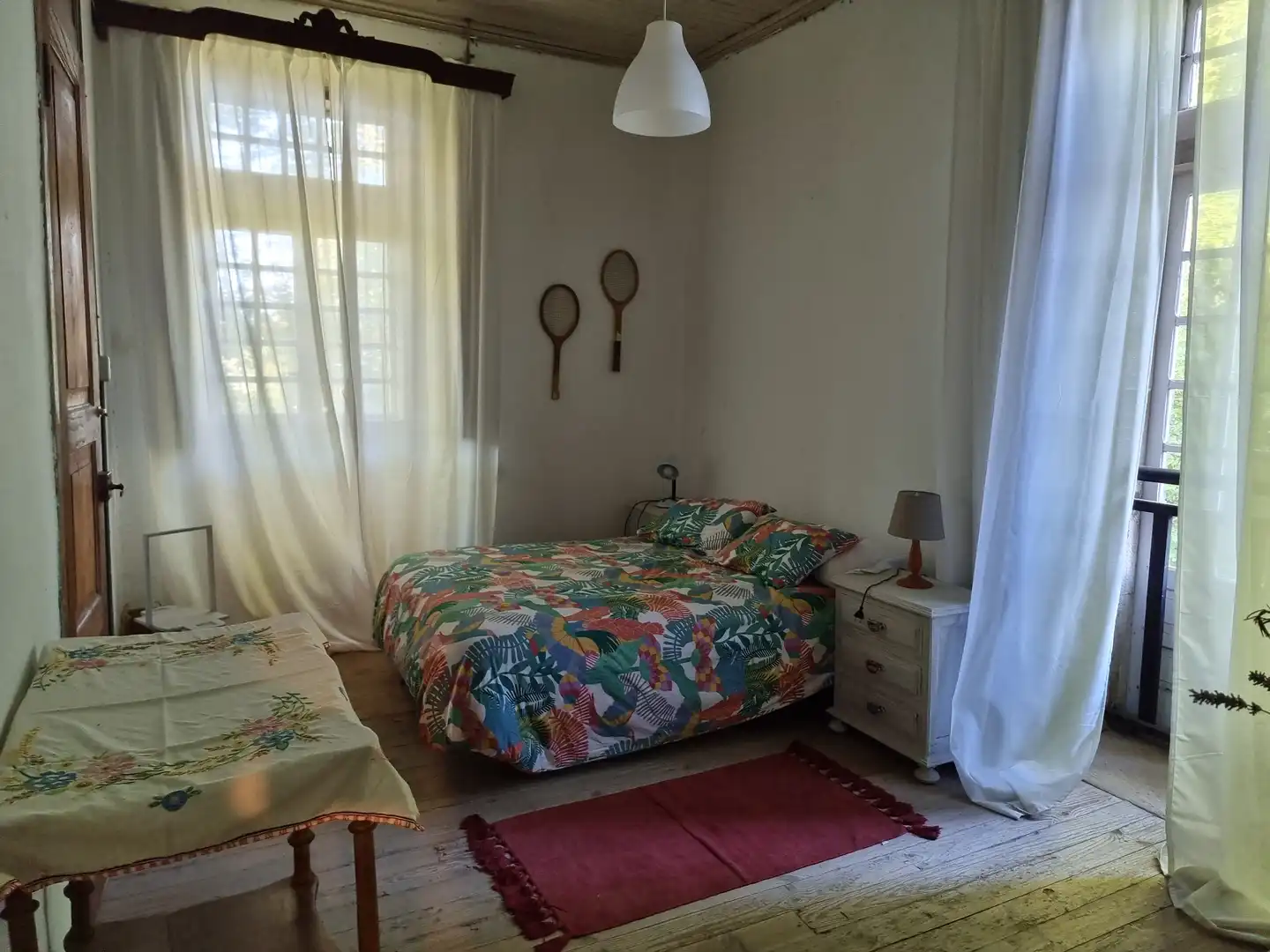 Schlafzimmer von Country house zum Verkauf in A Estrada  mit Privatgarten, Parkett und Terrasse