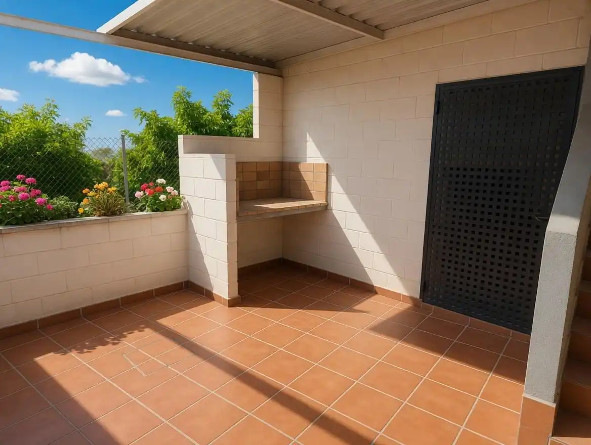 Terrace of Country homes for sale in Benicull de Xúquer  with Air Conditioner, Heating and Private garden