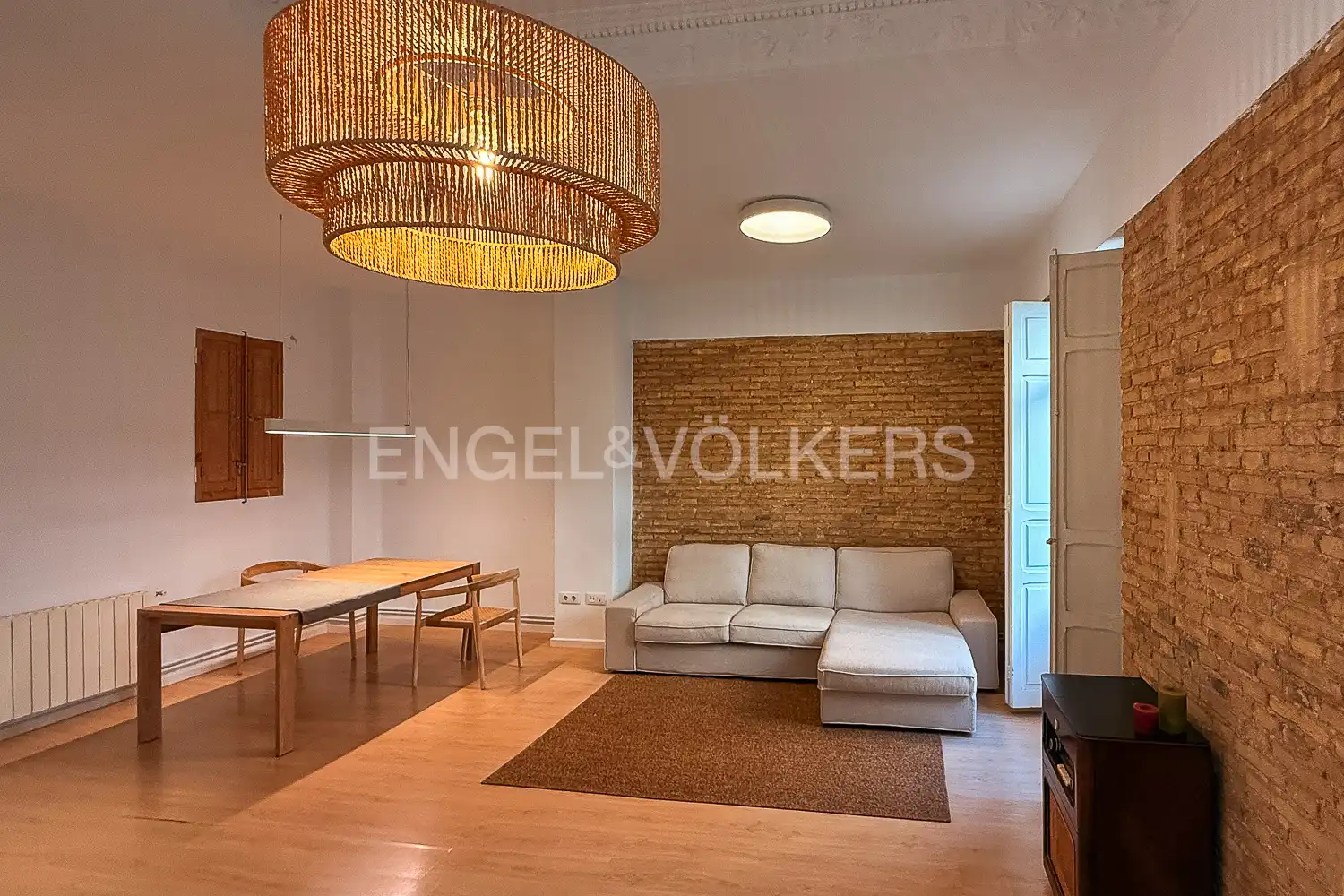 Wohnzimmer von Wohnung zur Miete in Valencia mit Heizung, Möbliert und Balkon