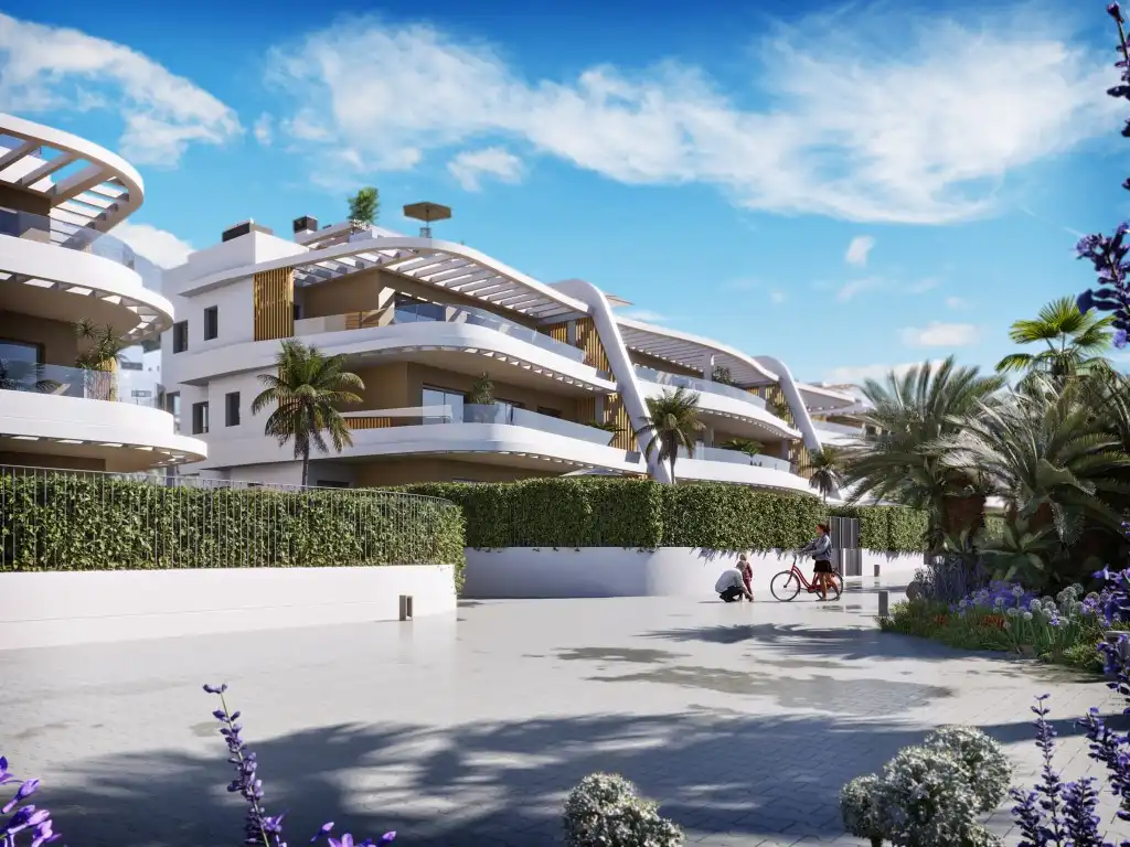 Vista exterior de Apartament en venda en Finestrat amb Jardí privat i Piscina