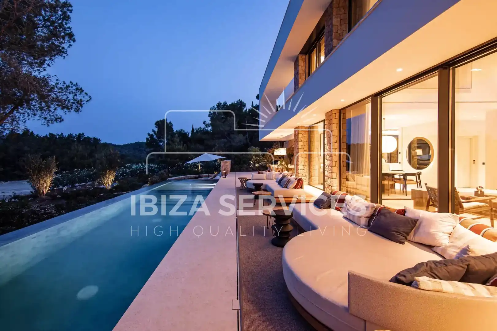 Terraza de Casa o chalet en venta en Santa Eulària des Riu con Aire acondicionado, Jardín privado y Piscina