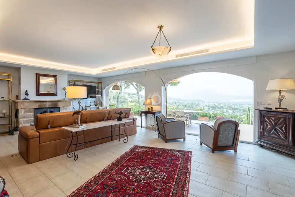 Sala d'estar de Finca rústica en venda en Jávea / Xàbia amb Calefacció, Jardí privat i Piscina