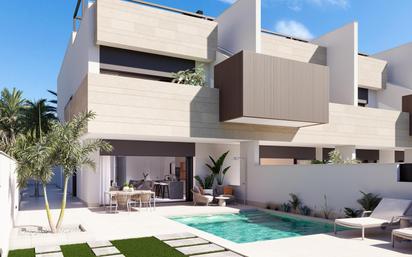 Vista exterior de Casa o xalet en venda en Pilar de la Horadada amb Terrassa, Traster i Jacuzzi