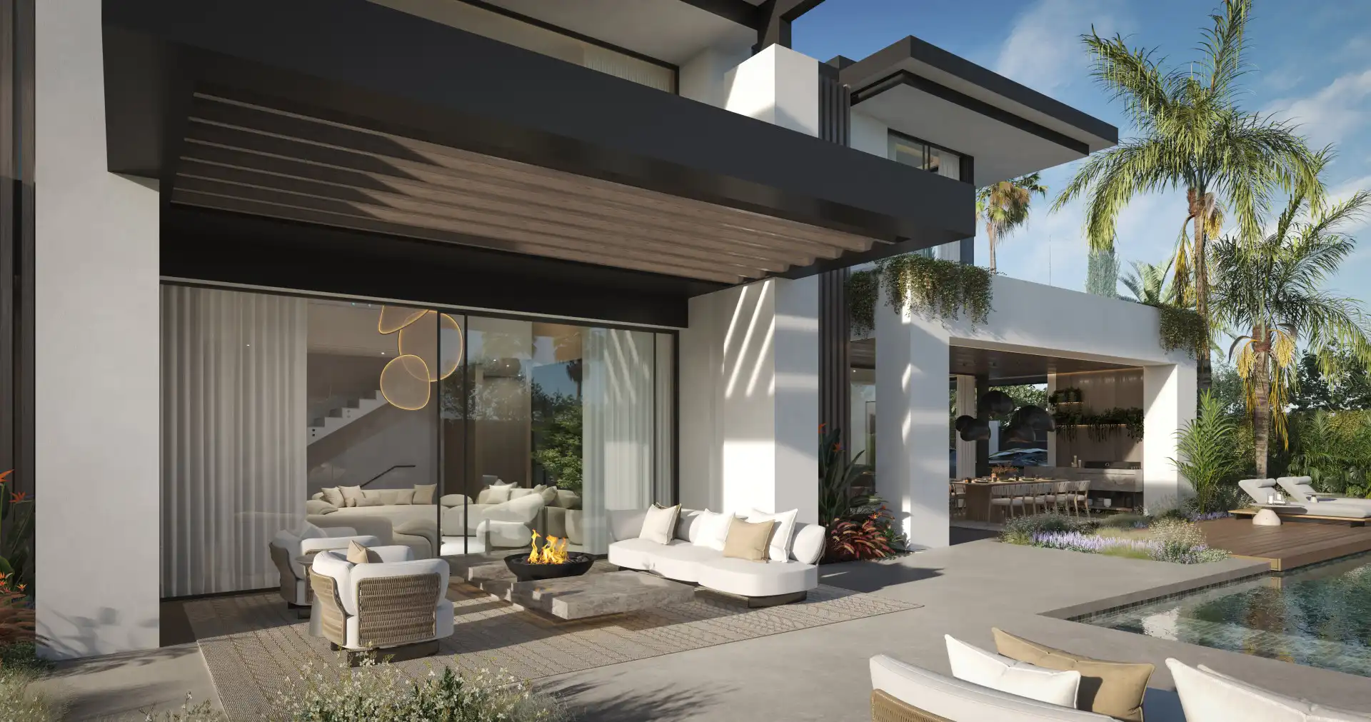 Terrasse von Haus oder Chalet zum Verkauf in Marbella mit Klimaanlage, Heizung und Privatgarten