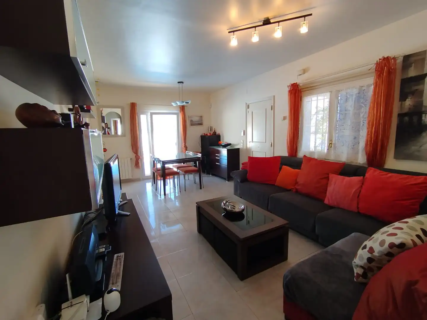 Sala de estar de Casa adosada en venta en Riells