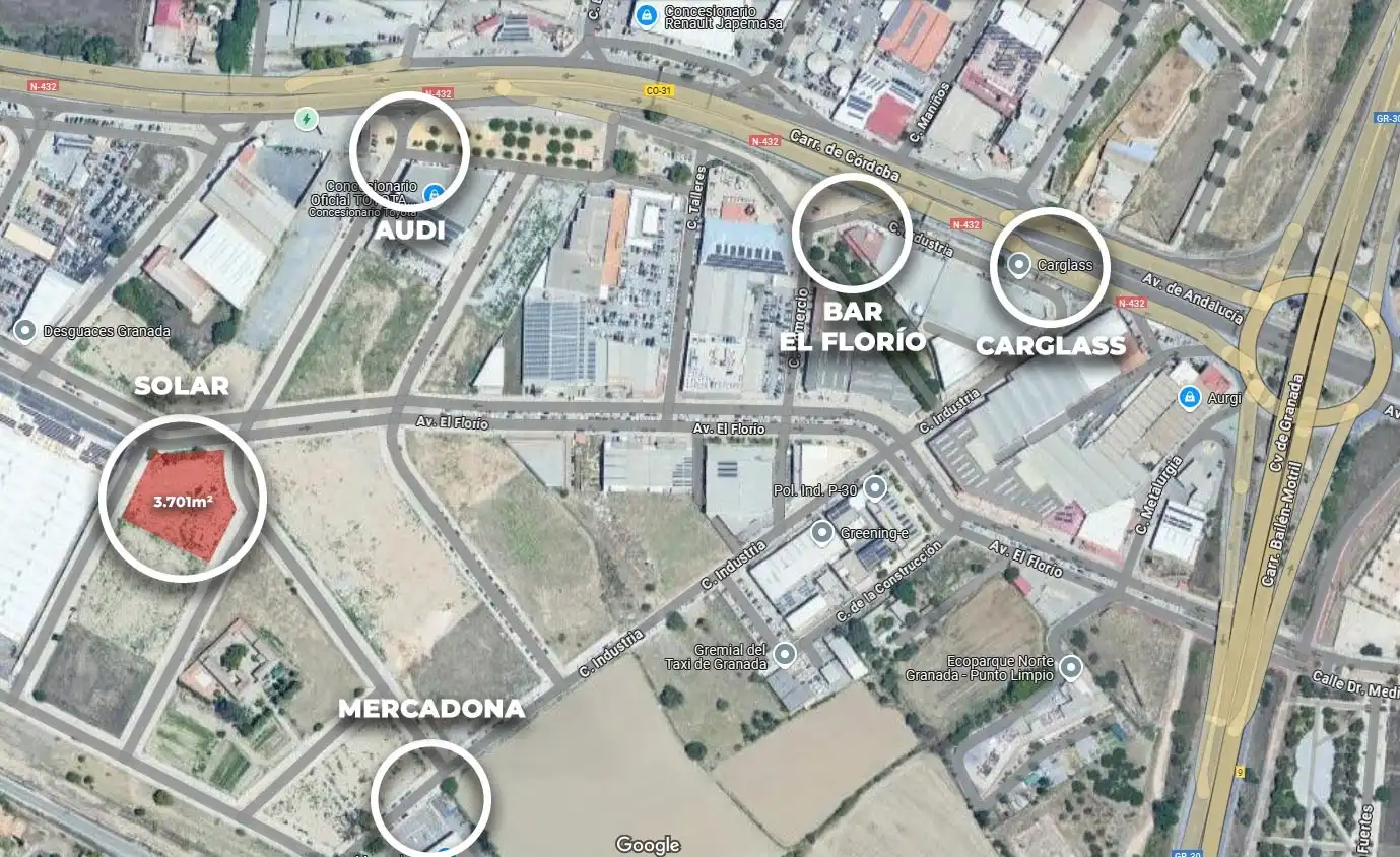 Exterior view of Industrial land for rent in Granada