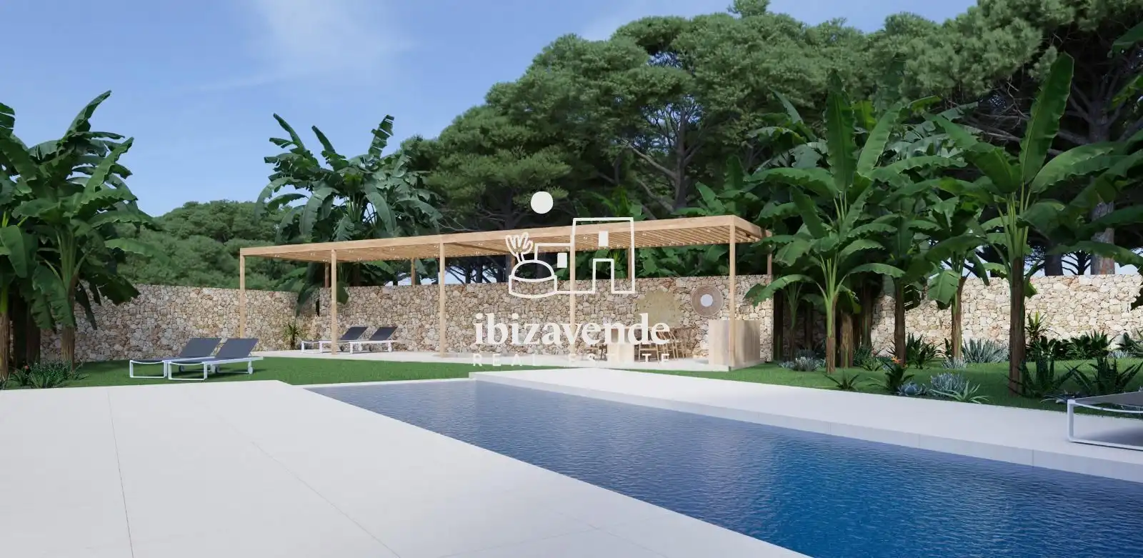 Piscina de Casa o xalet en venda en Santa Eulària des Riu amb Aire condicionat, Calefacció i Terrassa