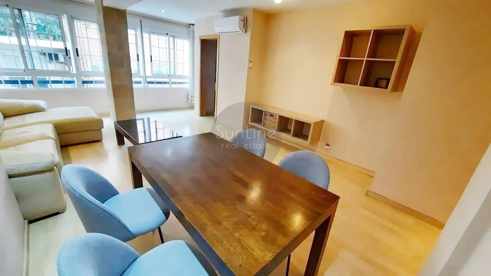 Esszimmer von Wohnung zur Miete in Valencia mit Klimaanlage, Terrasse und Möbliert