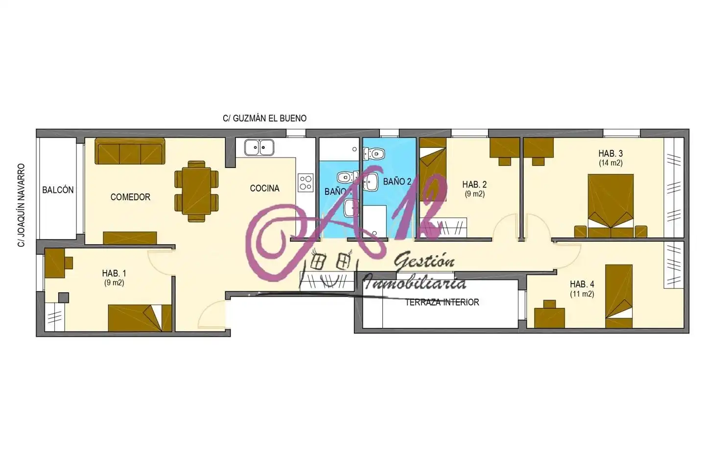 Flat for share in Burjassot  with Air Conditioner, Terrace and Furnished