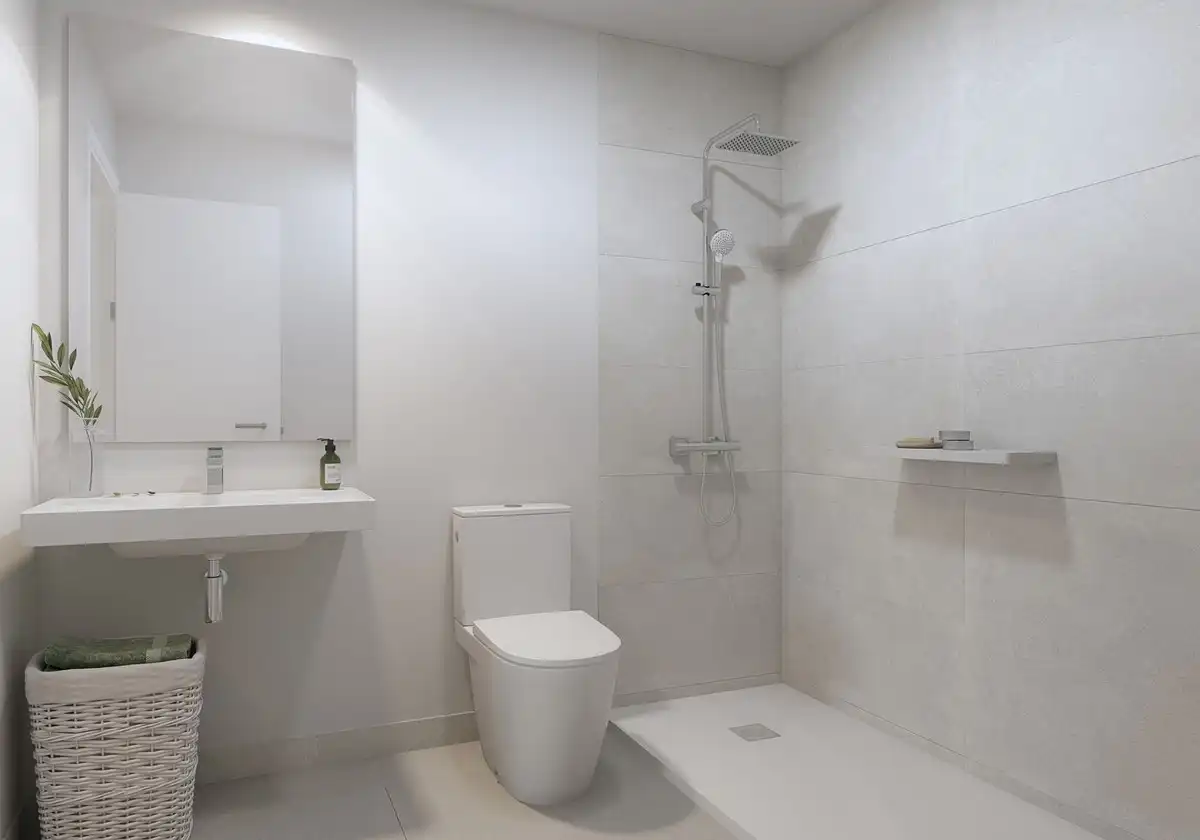 Badezimmer von Wohnungen zum Verkauf in Casares mit Klimaanlage, Terrasse und Abstellraum