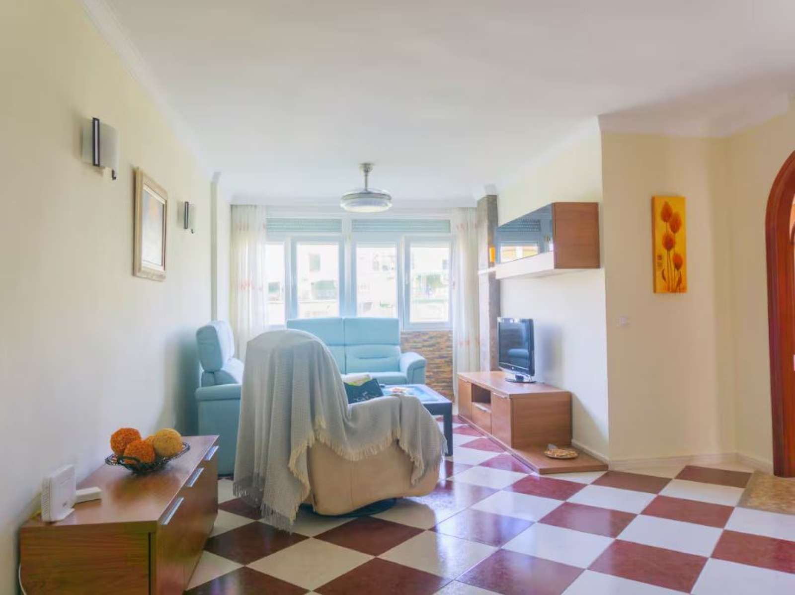 Sala d'estar de Apartament per a compartir en Málaga Capital amb Aire condicionat i Terrassa