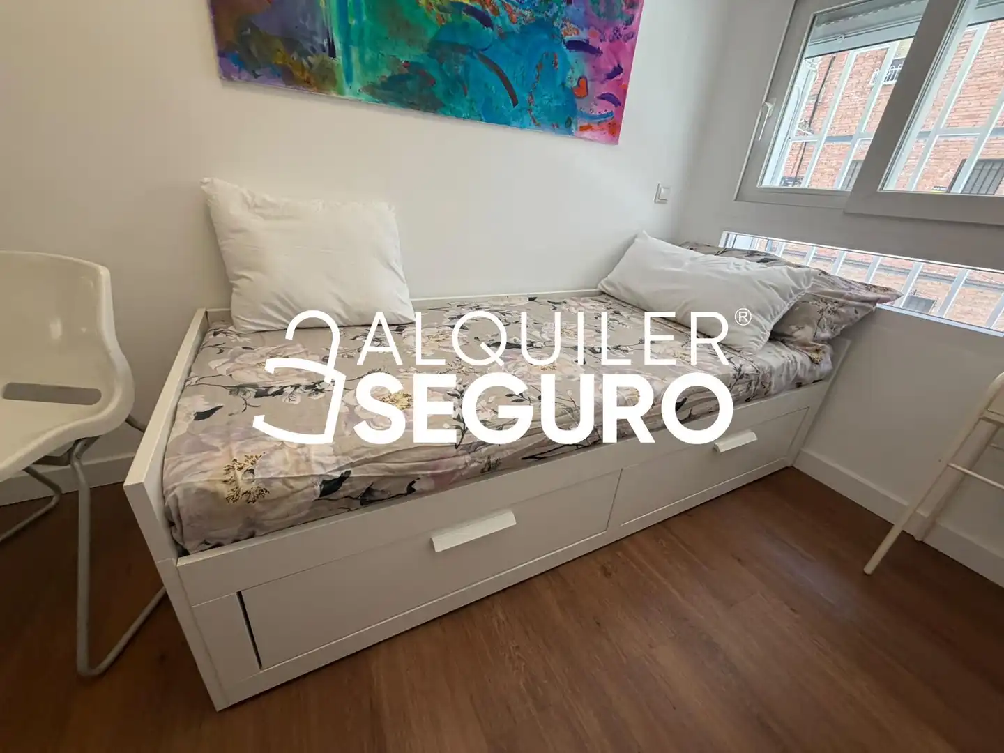Bedroom of Flat for rent in Madrid  with Air Conditioner and Furnished