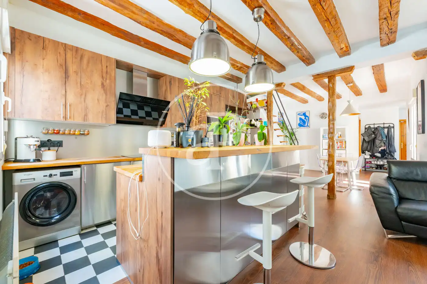 Cocina de Ático en venta en Madrid con Aire acondicionado y Terraza