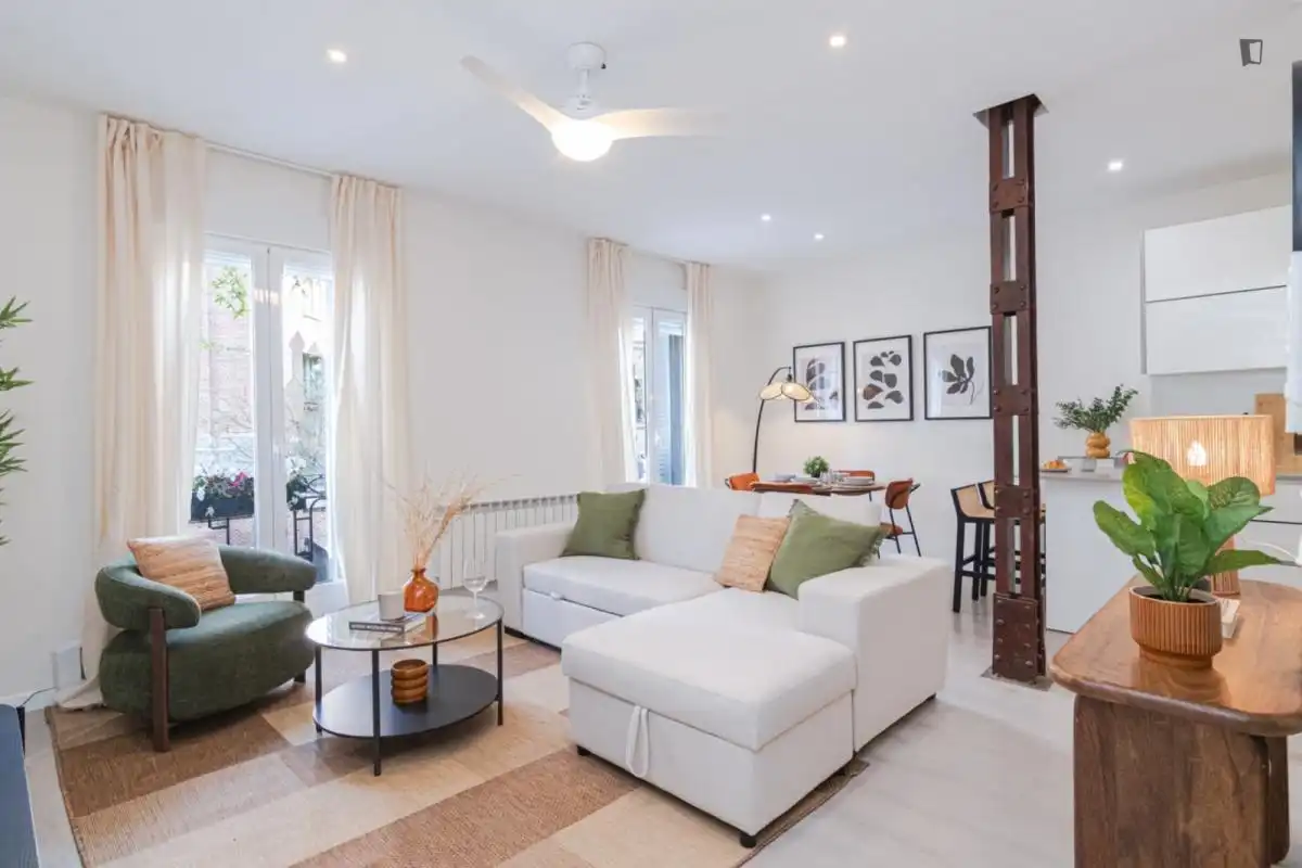 Wohnzimmer von Wohnungen zur Miete in Madrid mit Klimaanlage, Heizung und Möbliert