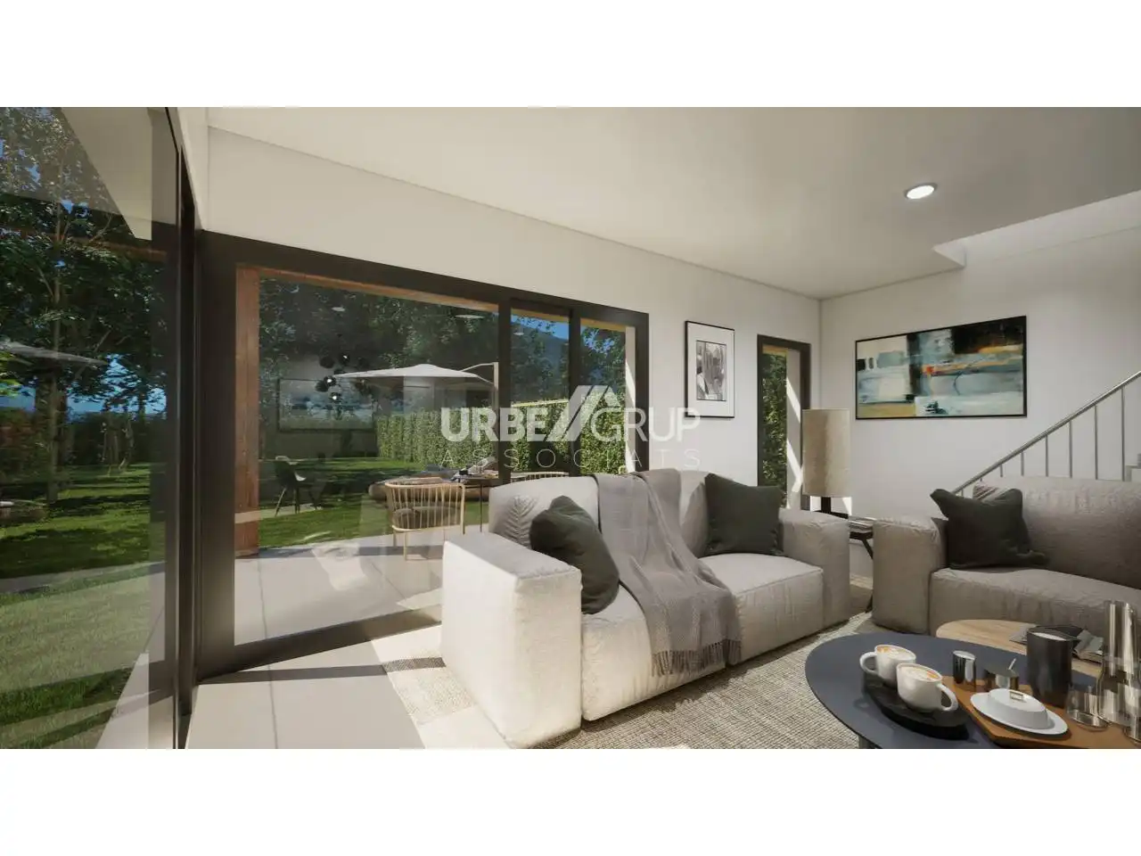Sala de estar de Casa adosada en venta en Vacarisses con Aire acondicionado, Calefacción y Jardín privado