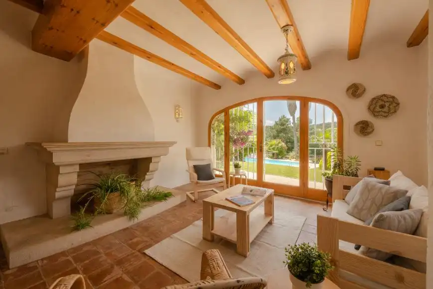 Sala d'estar de Finca rústica en venda en Riudarenes amb Aire condicionat, Calefacció i Jardí privat