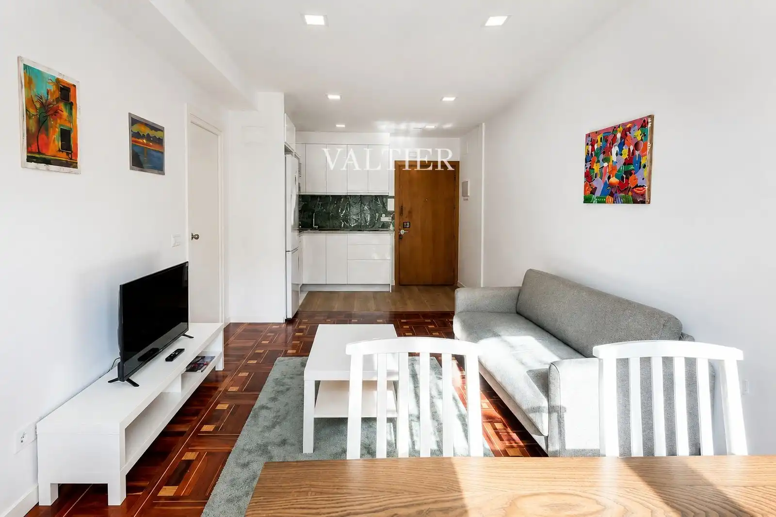 Sala de estar de Piso de alquiler en Madrid con Aire acondicionado, Terraza y Amueblado