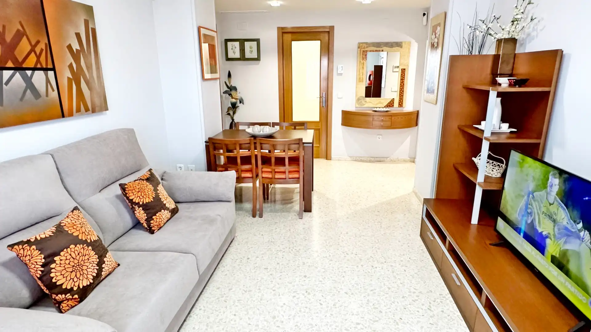 Sala de estar de Apartamento de alquiler en Gandia con Aire acondicionado, Calefacción y Terraza