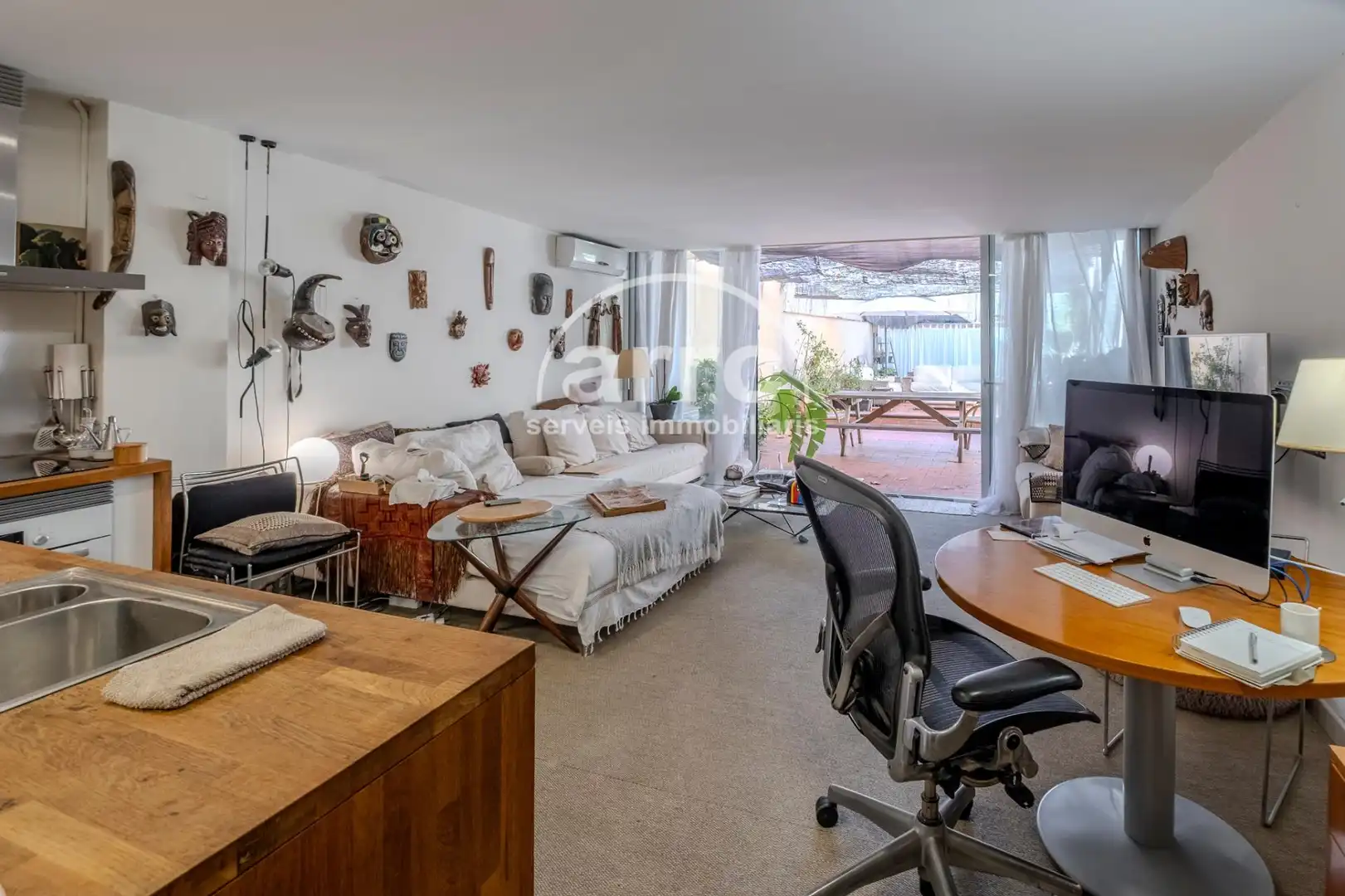 Living room of Flat for sale in Mataró  with Heating, Terrace and Balcony