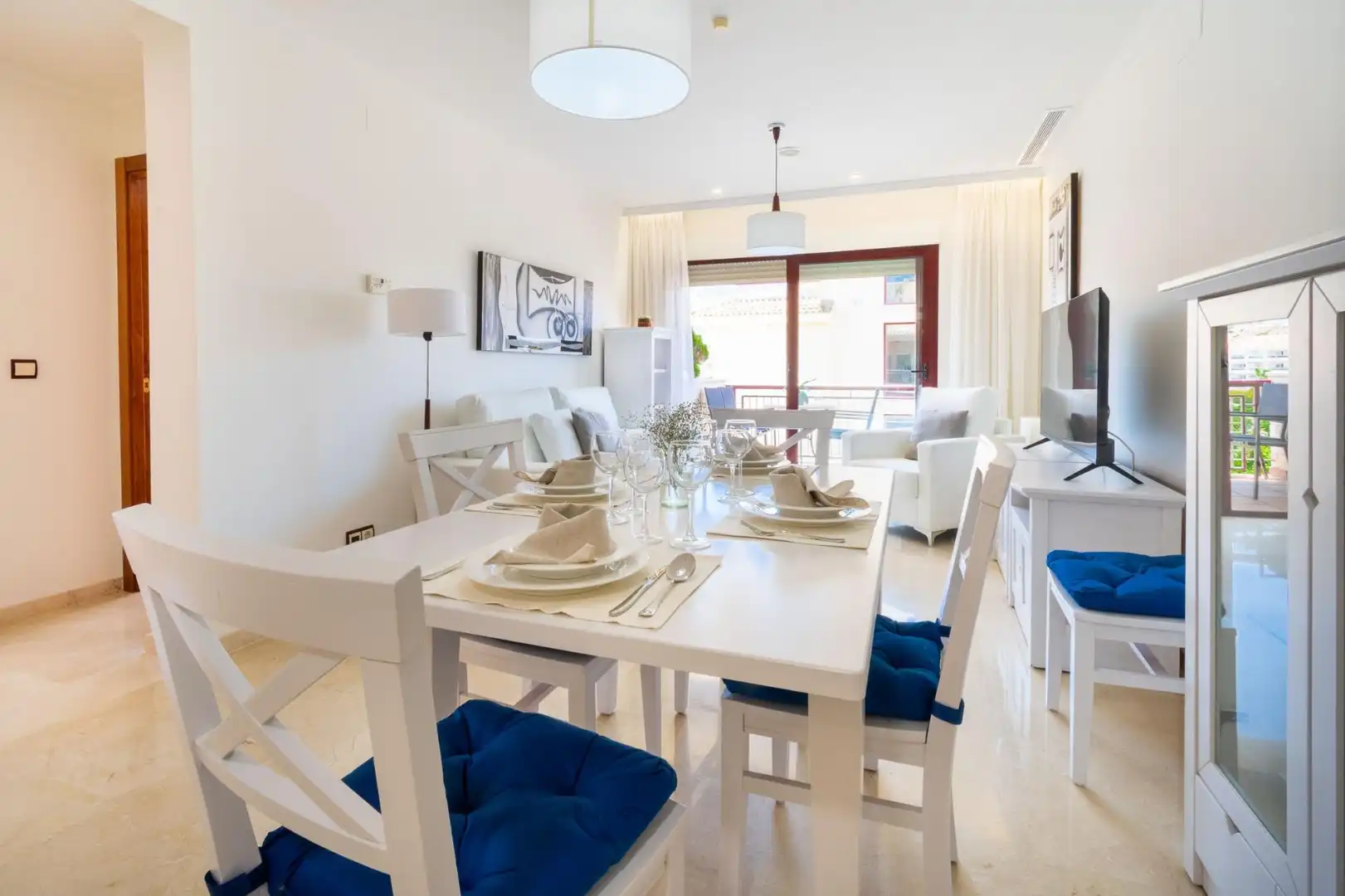 Comedor de Apartamento de alquiler en L'Alfàs del Pi con Aire acondicionado, Terraza y Amueblado