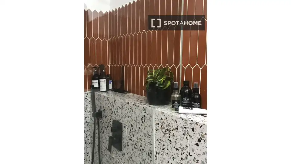 Bany de Apartament per a compartir en Barcelona amb Aire condicionat, Calefacció i Terrassa