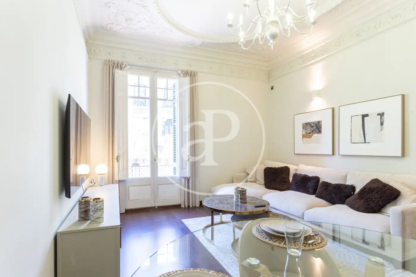 Sala d'estar de Pis de lloguer en Barcelona amb Aire condicionat, Calefacció i Moblat