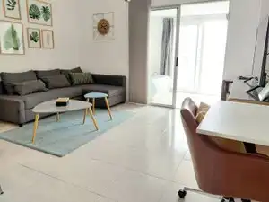 Sala d'estar de Apartament de lloguer en Las Palmas de Gran Canaria amb Terrassa, Moblat i Forn