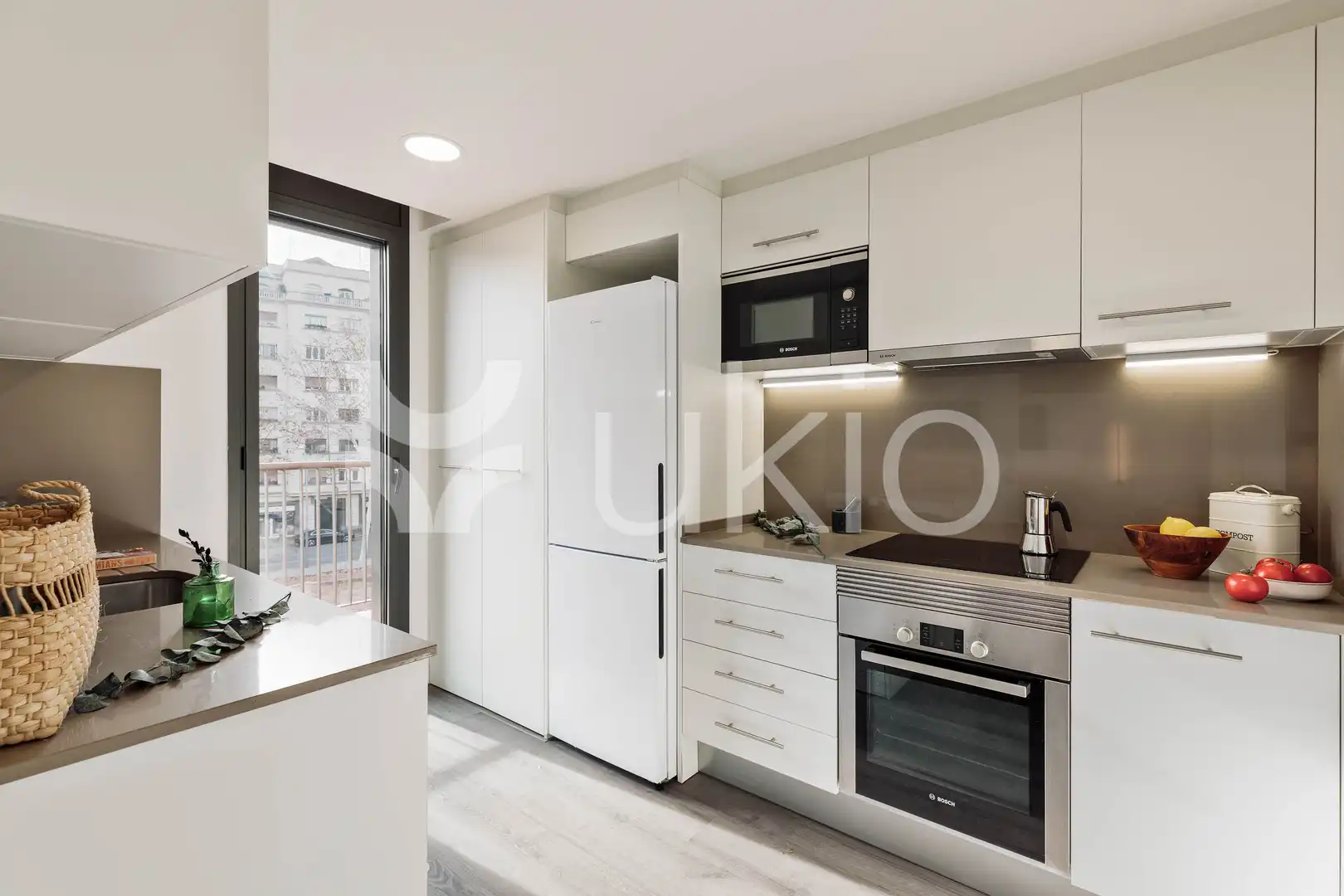 Cocina de Piso de alquiler en Barcelona con Aire acondicionado, Calefacción y Amueblado