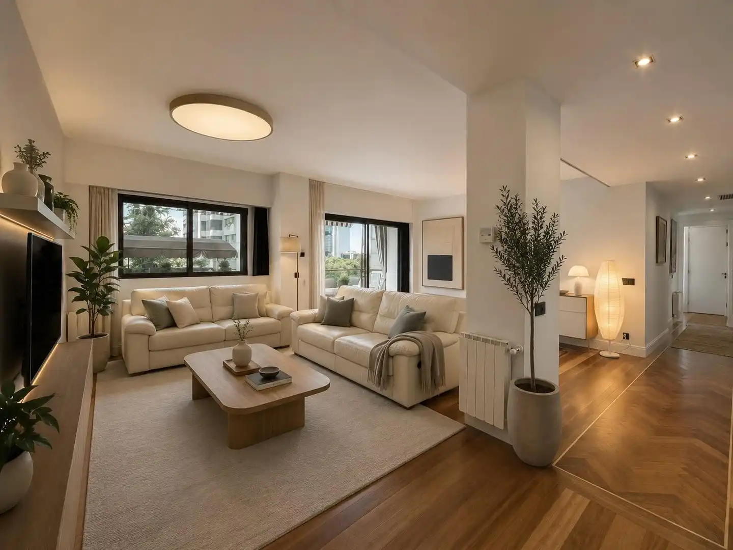 Living room of Flat for sale in Madrid  with Air Conditioner, Heating and Parquet flooring