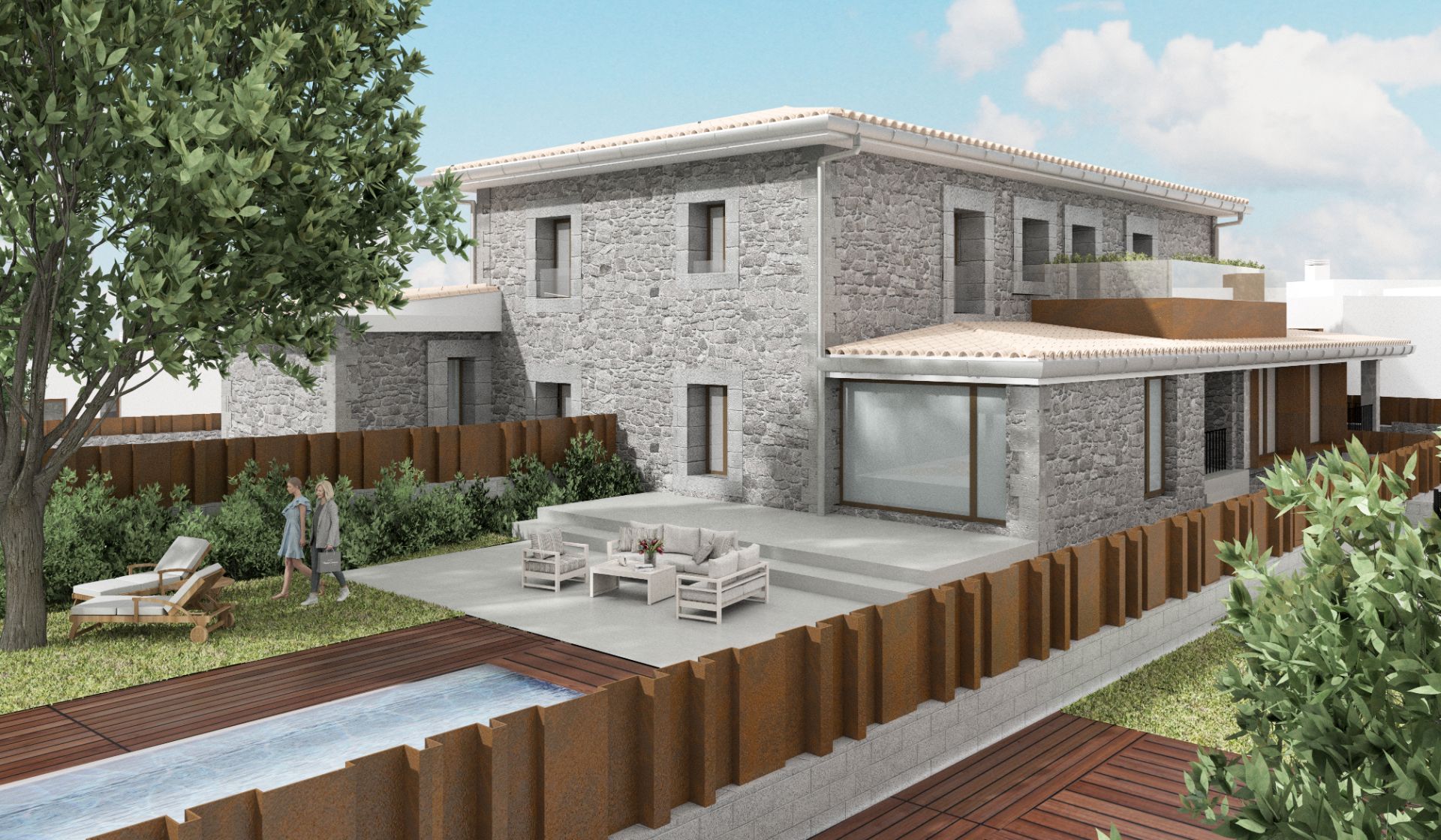 Exterior view of Single-family semi-detached for sale in Torrelodones  with Air Conditioner, Heating and Private garden