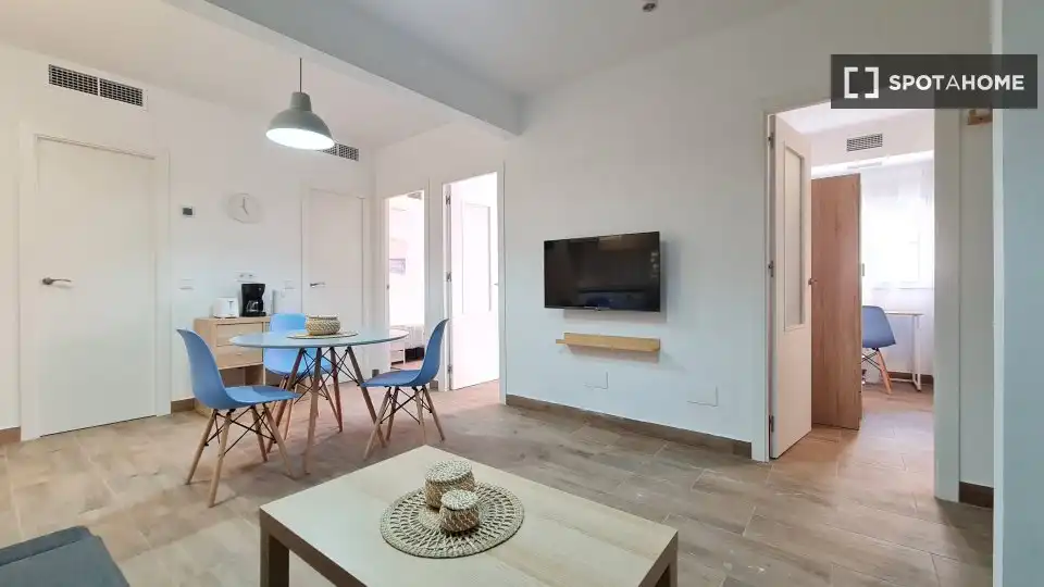 Sala d'estar de Pis de lloguer en Getafe amb Aire condicionat, Calefacció i Moblat