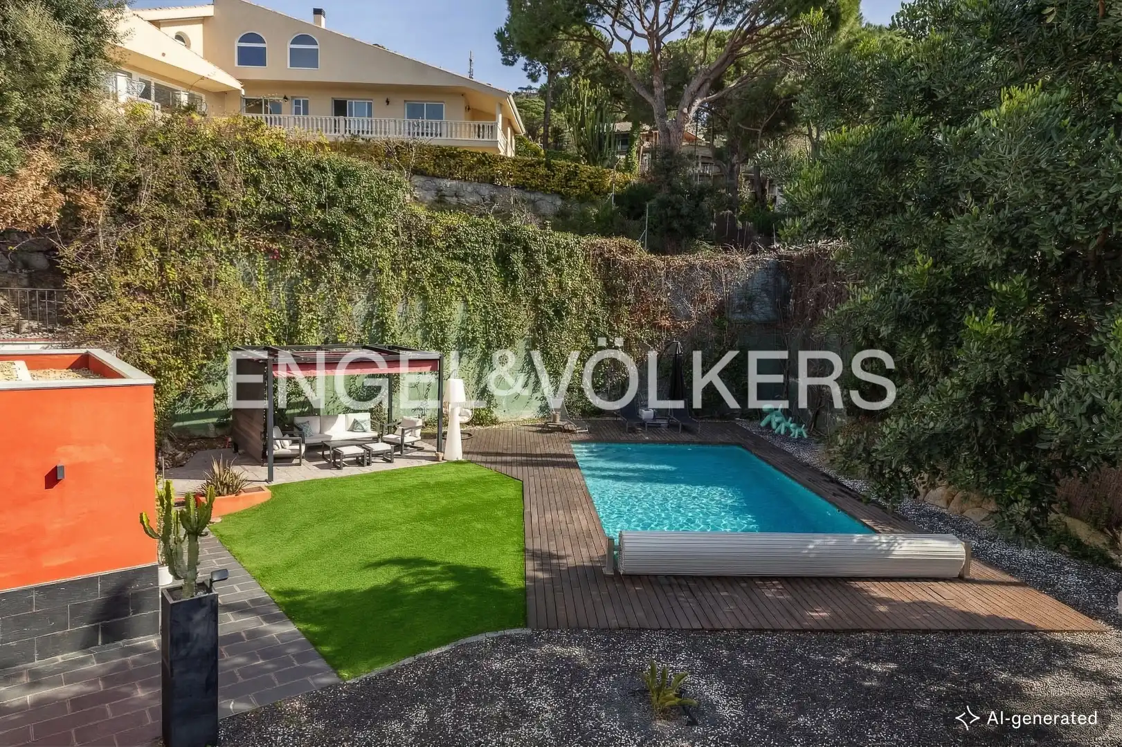 Swimming pool of Houses for rent in Cabrils  with Air Conditioner, Heating and Private garden