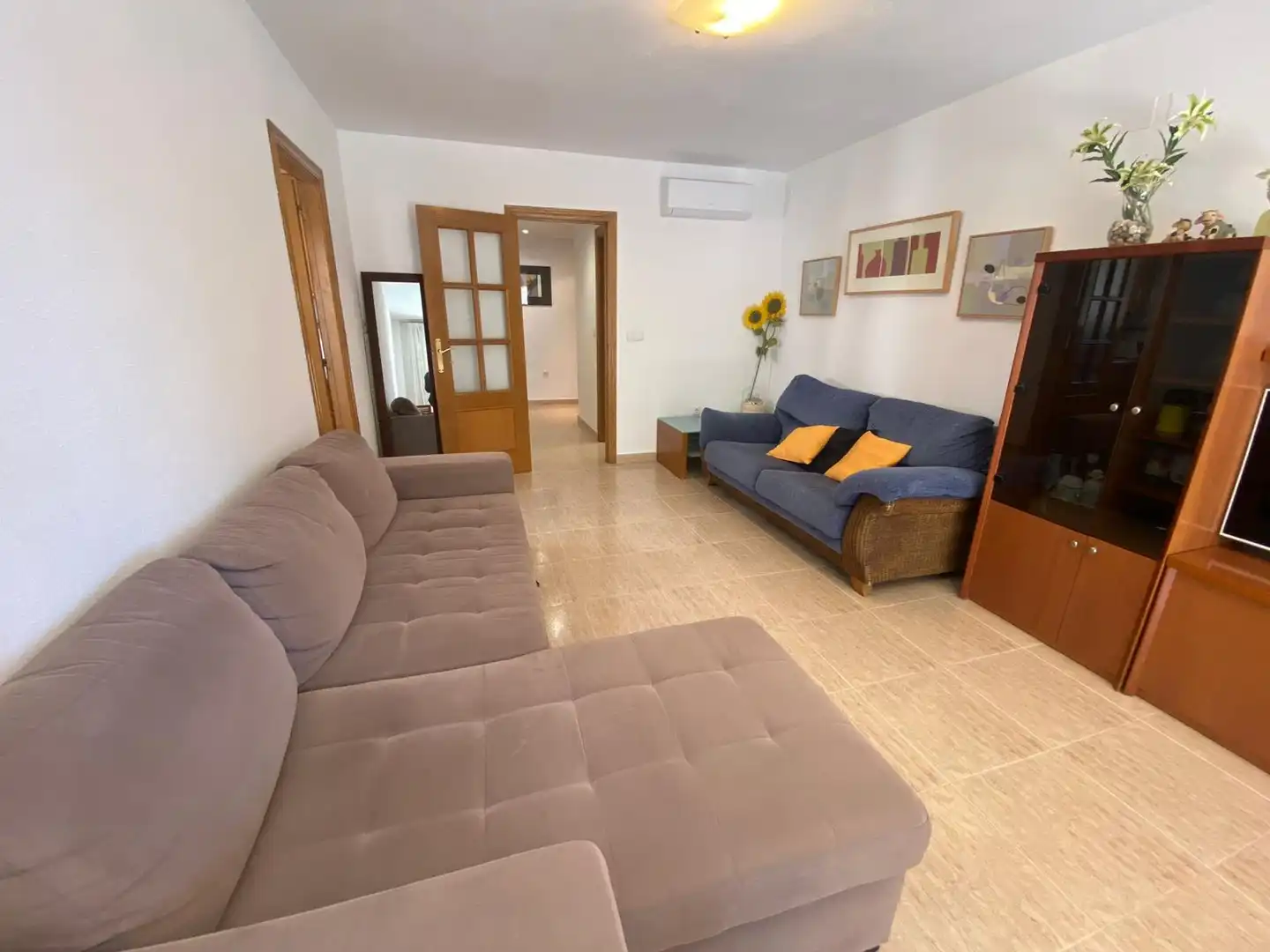Wohnzimmer von Wohnungen zum Verkauf in Calpe / Calp mit Klimaanlage, Heizung und Privatgarten