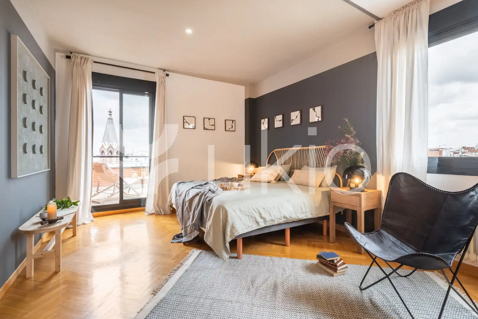 Schlafzimmer von Maisonette zur Miete in Madrid mit Klimaanlage, Heizung und Terrasse