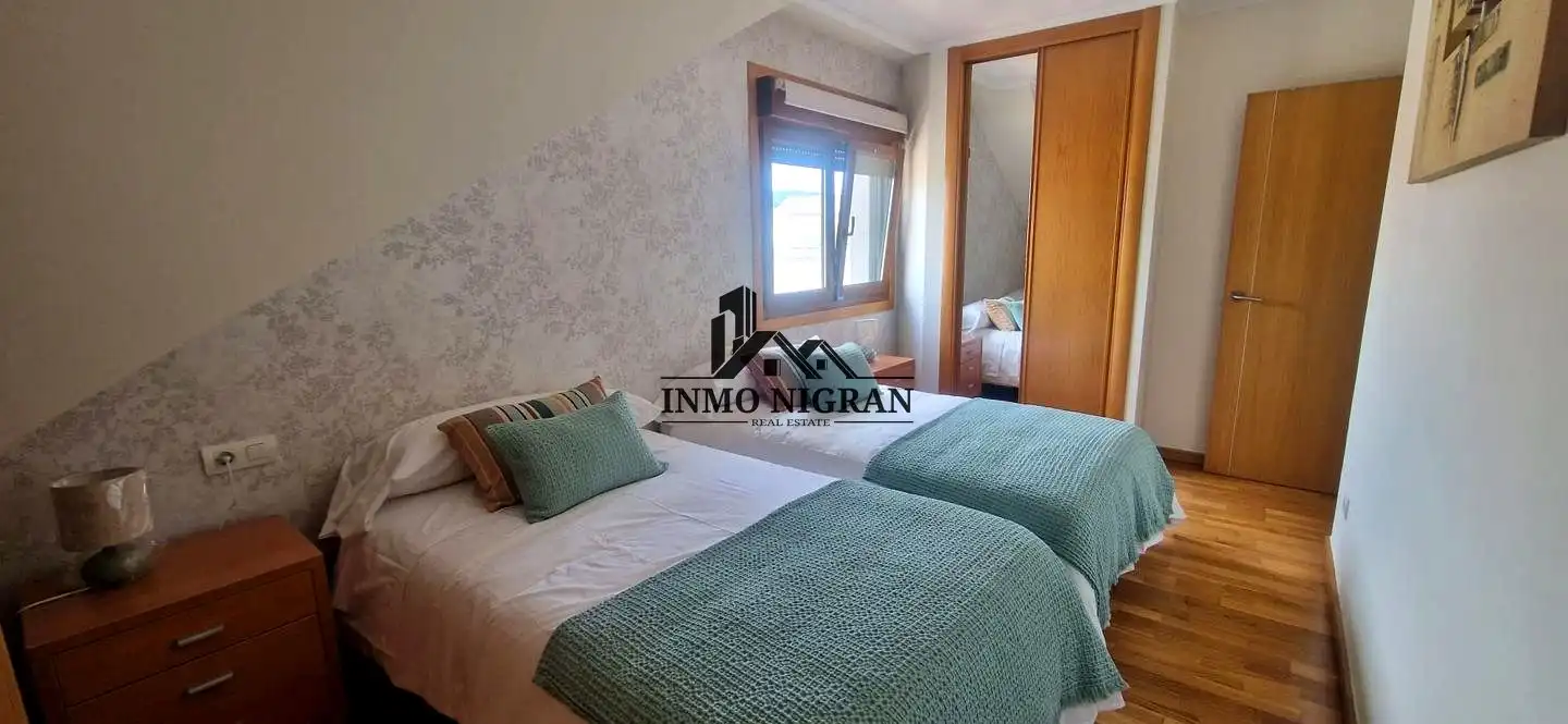 Bedroom of Flat for rent in Baiona  with Terrace, Furnished and Community pool