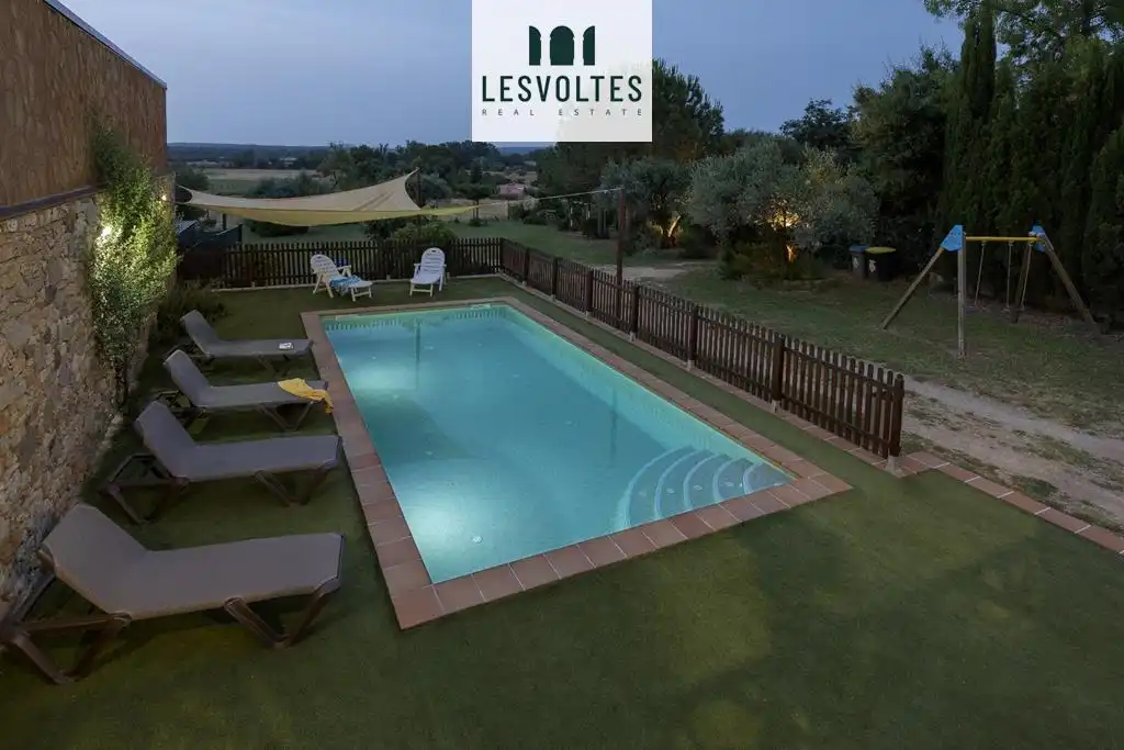 Swimming pool of Houses for rent in Forallac  with Heating, Private garden and Parquet flooring